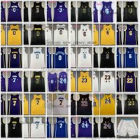 Wholesale 75th Anniversary Purple New City Basketball James Jerseys Russell Westbrook Carmelo Anthony Davis Jersey Stitched Quality Yellow White Black Short