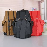 Wholesale High quality luxury leather Christopher Backpack Luxurys Designer backpack men s and women s classic floral plaid school bags shoulder bag backpack