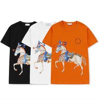 Wholesale 2021 Men T Shirt Classic Animal Pony Print Summer Breathable Fashion Couple Youth High Quality Top S XL