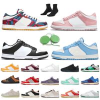 Wholesale 2022 Womens Mens Running Shoes Parra Abstract Art Pink Velvet OG Black White Coast Skateboard Trainers UNC Low Undefeated Mummy Glow Sports Sneakers