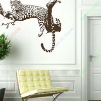 Wholesale On Sale Large Leopard Tiger Tree Removable vinyl wall sticker home decaration Animal Wall decor art mural