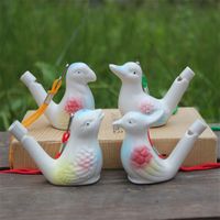 Wholesale Creative Water Bird Whistle Clay Birds Ceramic Glazed Song Chirps Bathtime Kids Toys Gift Christmas Party Favor V2