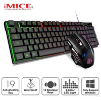 Wholesale Gaming Keyboard And Mouse Wired Gamer With RGB Backlit Rubber Keycaps USB Russian For Game Computer PC Laptop