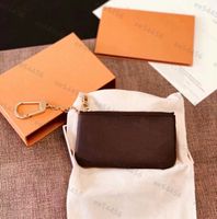 Wholesale 5A quality Genuine Leather Holders Purse small Luxurys Designers Fashion handbag Men free Women s Coin Card Black Lambskin Mini Wallets Key Pocket Interior Slot