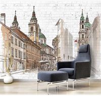 Wholesale Wallpapers Xuesu Hand Painted European Cities Nordic Background Wall Painting Custom Wallpaper Mural Po D D D