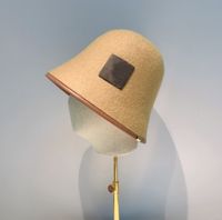 Wholesale Camel Wool Cloche Hat Rim Leather Winter Bucket Hats Festival Flat Caps Fashion Casual Cap for Women