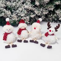 Wholesale Christmas Decorations Santa Claus Snowman Doll Plush Angel Girl Pendant Christmas Tree Ornaments w