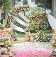Wholesale Wedding Decor Props Metal Circle Frame Backdrop Decora Marriage Arch Wrought Iron Shelf DIY Party Decoration Round Flower Stand V2