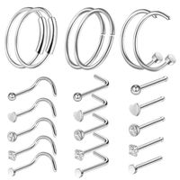 Wholesale Diamond anti allergy stainless steel nose ring stud Screws rose ball Piercing rings women jewelry will and dandy gift