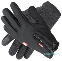 Wholesale luxury Windstopers Gloves Anti Slip Windproof Thermal Warm Touchscreen Glove Breathable Tacticos Winter Men Women Black Zipper Gloves