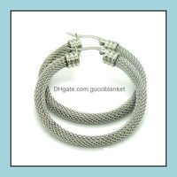 Wholesale Other Arts And Arts Crafts Gifts Home Garden Classic Mm Mm Mm Stainless Steel Gold Sier Wire Mesh Design Big Round Circle Earrings