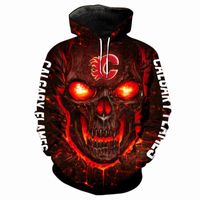 Wholesale Calgary Men s Fashion d Hoodie Black and Red Stitching Flame Letter c Print Flames Cool Outdoor Sweatshirt