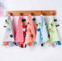 Wholesale Baby Appease Towels Soft Soother Teether Cartoon Print Infants Comfort Sleeping Nursing Cuddling Square Sensory Security Blanket Toys Colors cm