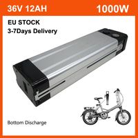 Wholesale 36V AH Lithium Silver Fish Ebike Battery Pack W V AH Electric Bike batterie with V A charger and A BMS Bottom Discharge EU Stock