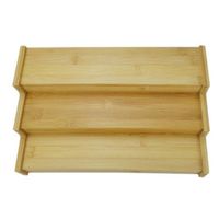 Wholesale Kitchen Storage Organization Tier Non Expandable Bamboo Spice Rack Step Shelf Cabinet Organizer