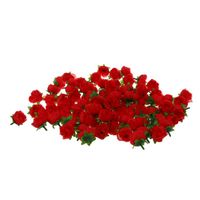 Wholesale Decorative Flowers Wreaths X Artificial Flower Head Roses Deco Rosettes DIY Wedding Party Baptism RED