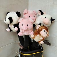 Wholesale Cute Animal Driver Head Cover Thick Plush Golf Fairway Wood Headcover Husky Dog Cow Panda Monkey Pig
