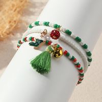 Wholesale Beaded Strands Christmas Decoration Bracelet Small Ornaments Cute Cartoon Boots Rice Bead Jewelry Gift
