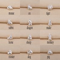 Wholesale S925 sterling silver Chinese Zodiac Animals pendant charms for kids women fashion jewelry components