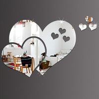 Wholesale Wall Stickers D Acrylic Love Heart Mirror Sticker Kitchen Bathroom Tiles Stick On Decal Home DIY Craft Decor
