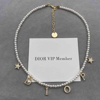 Wholesale Designer jewelry family s new letter pearl necklace fashion Choker Collar Necklace star