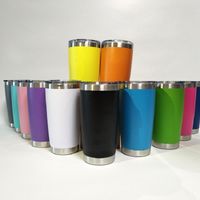 Wholesale 20oz Tumblers Stainless Steel Mug Vacuum Insulated Double Wall Wine Glass Thermal Cup Coffee Beer With Lids For Travel