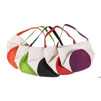 Wholesale Christmas Sublimation Candy Bag Linen Basket white blank DIY colors Decoration Festival DHE12006