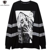 Wholesale Aolamegs Sweatshirt Hoodie men s animation Gothic horror sweater devil top long sve Street casual clothing hip hop style