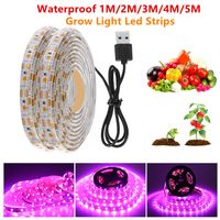 Wholesale Waterproof USB V Grow Light Full Spectrm LED Strips M M M M M SMD Leds Red Blue Plant Lamp Bars For Indoor Vegetables