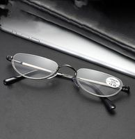 Wholesale Stainless Steel Half Frame Alloy Small Portable Oval Fashion Reading Glasses To Sunglasses