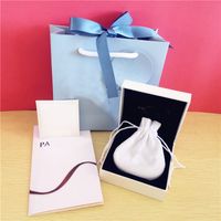 Wholesale High quality White Paper Original Jewelry Boxes set Silver Polishing cloth Velvet bag Papers for Pandora bracelet Charms Earring Rings Gift box