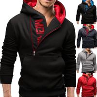 Wholesale Men s Hoodies Sweatshirts Men Retro Long Sleeve Hoodie Hooded Sweatshirt Tops Jacket Coat Outwear Hip Hop Mens And Solid Black Gray