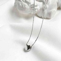 Wholesale Rhodium plated jewelry solid sterling sier minimalist dainty small tiny heart shape pendant necklace for women