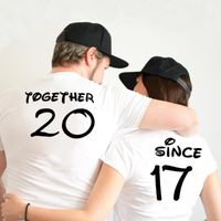 Wholesale Honeymoon Casual Tee Clothing Together Since Couples Shirts Matching Tees Anniversary Wedding Gift Women s T Shirt Couple