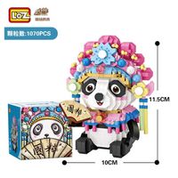 Wholesale LOZ Mini Blocks Chinese Style Panda Cartoon Auction Figure Bricks for Girls Gifts Cute Doll Children Toy Kids Fun Present Y0816