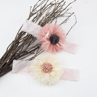 Wholesale Hair Accessories Children s Lace Big Flower Headband Baby Hollow Korean Headdress Net Yarn Headgear