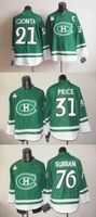 Wholesale New Montreal Canadiens Brian Gionta Carey Price PK Subban Green Ice Hockey Jerseys Top Quality Drop shipping