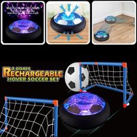 Wholesale sports football magic toys baby toy Portable Air power hover mini ball indoor play games kids start led flash light Family game
