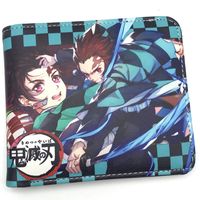 Wholesale Japanese Anime Demon Slayer Kimetsu No Yaiba Tanjiro Kamado Wallet Short Purse With Coin Pocket Card Holder cartoon wallets
