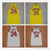Wholesale 1985 Maryland Terps Len Bias College Basketball Jersey Basketball Shirt University Yellow White Latest Style Stitched Jerseys Ncaa Colleg