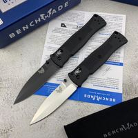 Wholesale Benchmade Bailout AXIS Folding Knife quot D2 high quality stainless steel blade Black Grivory Handles Outdoor camping and hiking EDC tools