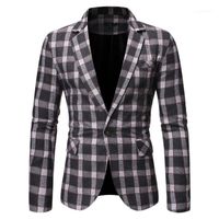 Wholesale Men s Jackets Fashion Jacket Stylish Casual Plaid Business Wedding Party Outwear Coat Suit Tops Breathable With Full Collar Coat1