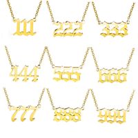 Wholesale Angel Number Necklace Silver Old English Gold Numbers Necklaces Stainless Steel Numerology Jewelry