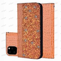 Wholesale Bling Rhinestone Wallet Phone Cases for iPhone Mini Pro X XR XS Max Plus Motorola MOTO G6 G7 G5S Crocodile pattern PU Leather Flip Stand Magnetic Cover Case