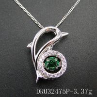 Wholesale Beautiful Sterling Silver Mix Color Dancing CZ Stone Dolphin Women s Pendant Necklace For Engagement Party Birthday Gift