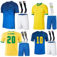 Wholesale 2021 BRASIL soccer jerseys Richarlison G JESUS Copa America brazilS football shirt set COUTINHO FIRMINO Marquinhos Casemiro Camiseta men kids kit uniforms