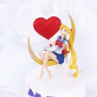 Wholesale Japan Anime Sailor Moon PVC Action Figure Wings Cake Decoration Collection Model Toy Doll Girls Christmas Gifts for Children