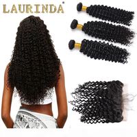 Wholesale 13x4 Ear to Ear Curly Lace Frontal Closure With Bundles Cheap Deep Wave Malaysian Peruvian Hair Weaves and Front Lace Closure Pieces