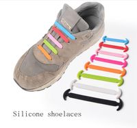 Wholesale multiple colour tie free soft silicone shoelaces sets stretch silicones lazy adult and children Suitable for all kinds of shoes