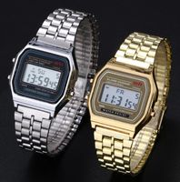 Wholesale Women Men Unisex Watch Gold Silver Black Vintage LED Digital Sports Military Wristwatches Electronic Present Gift Male